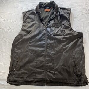 Vertical Robert Comstock Men's 4XT Brown Fleece Lined Zip Vest Outdoor